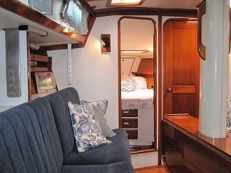 Photo of one of our boat's master cabin.
