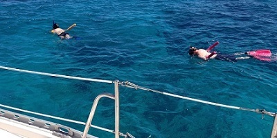 Snorkelers enjoying a day in the waters