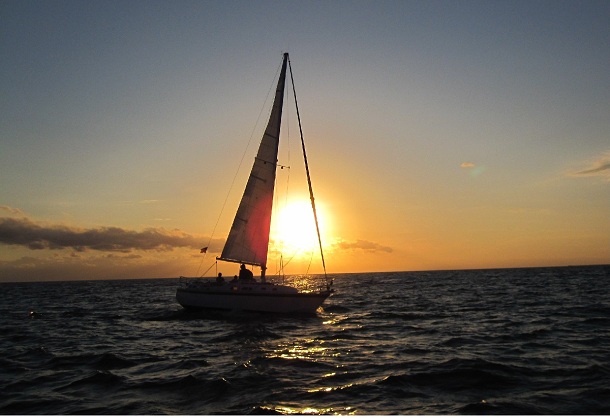 Key West Sailing Adventure Private Sailing Charters Our Boat Obsession With The Sun Setting Behind It