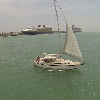 Key West Sailing Adventure Private Sailing Charters Our Boat Obsession Starboard View From Drone